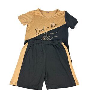Father & Child Matching Outfit Set "Dad + Me" Graphic Tee & Shorts Size 6